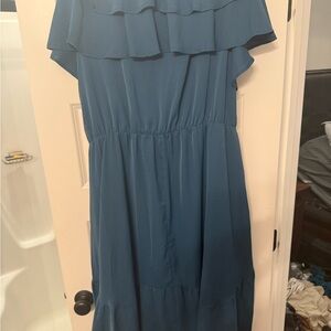 BloomChic Blue Ruffle Dress